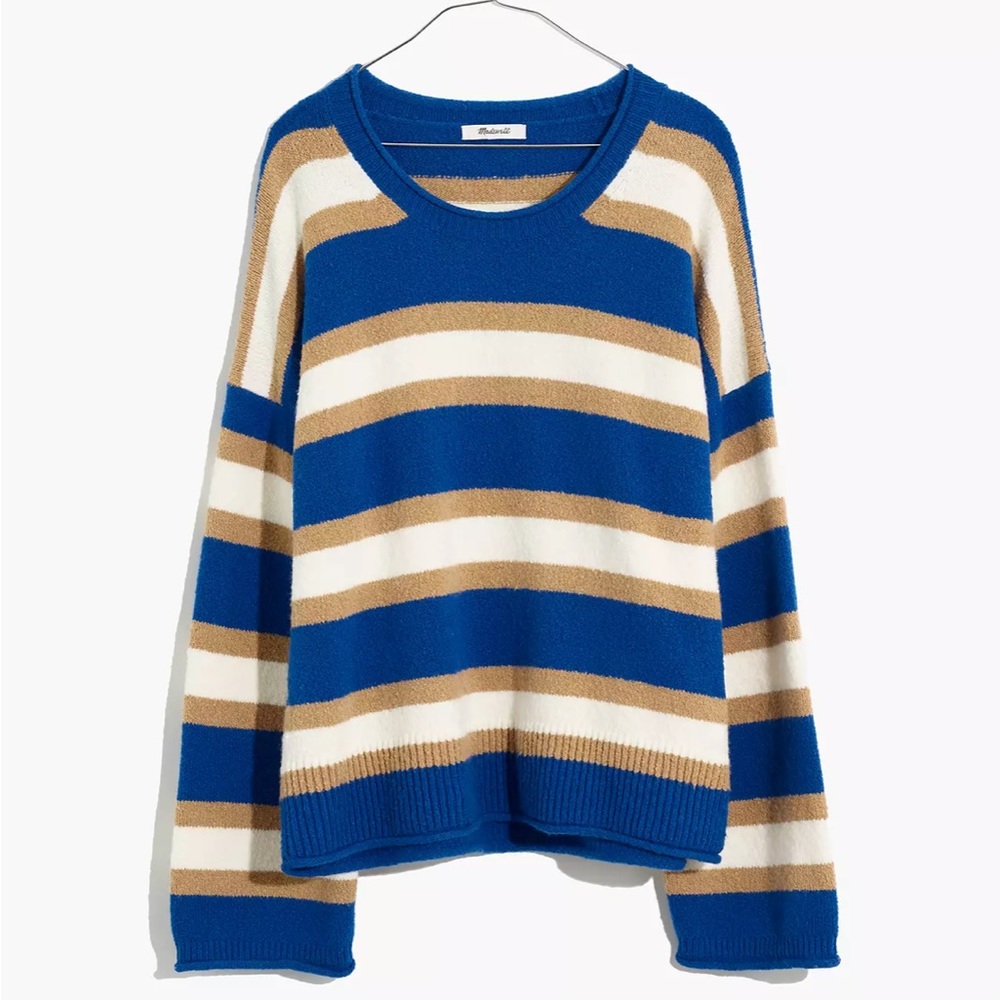 Striped Belmore Pullover Sweater in Coziest Textured Yarn - Picture 4 of 10